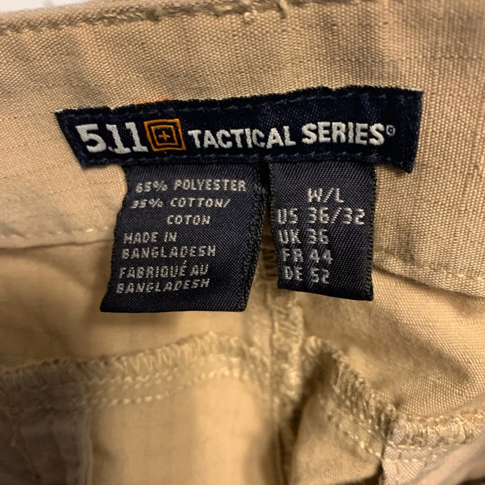5.11 Tactical Series Cargo Pants Mens 36x32 Tan‎ Ripstop Multi-Pocket Workwear